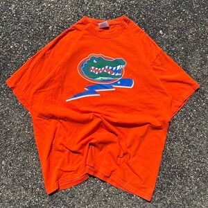 Vintage early 2000's Florida Gators Orange Graphic power company t-shirt